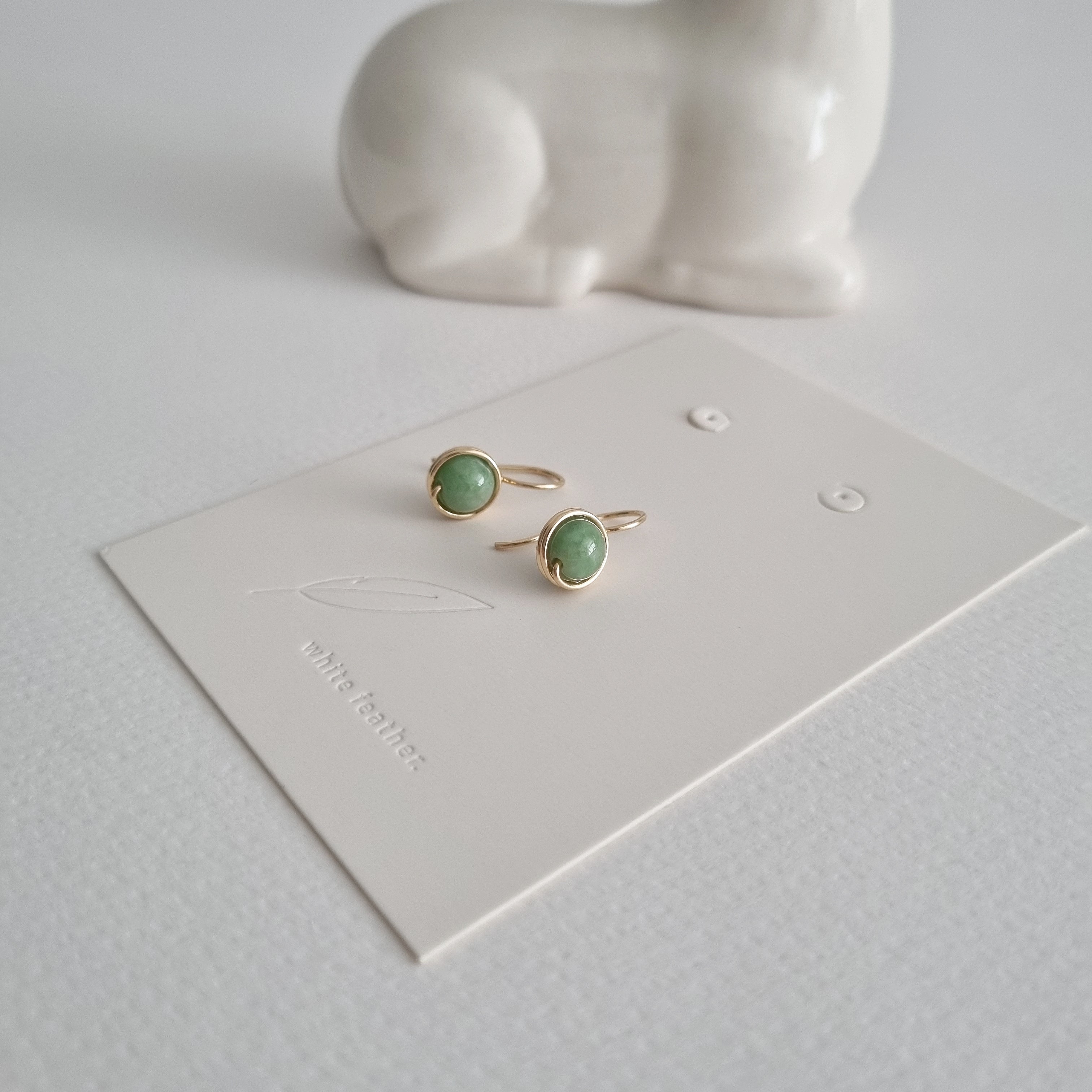 White on sale jade earrings