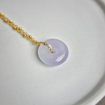 Lavender Jade Donut Necklace | 14k Gold-filled