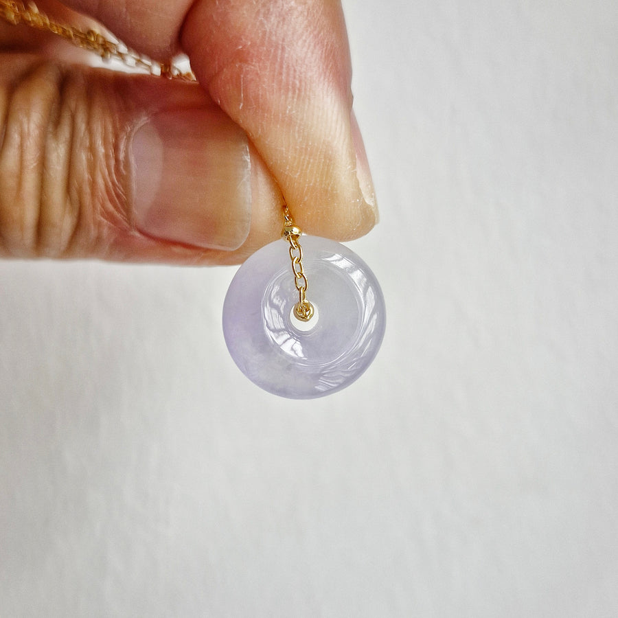 Lavender Jade Donut Necklace | 14k Gold-filled