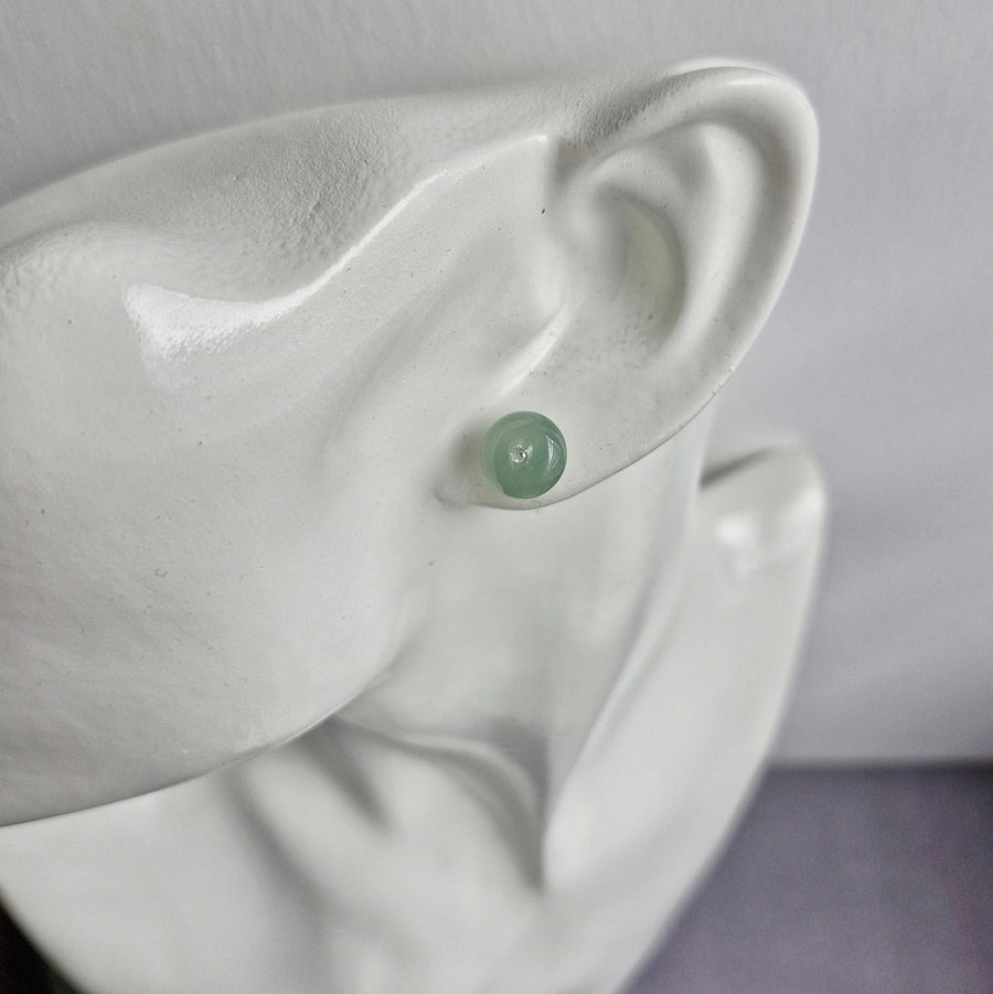 Jade Donut Earstuds / Rhodium 925