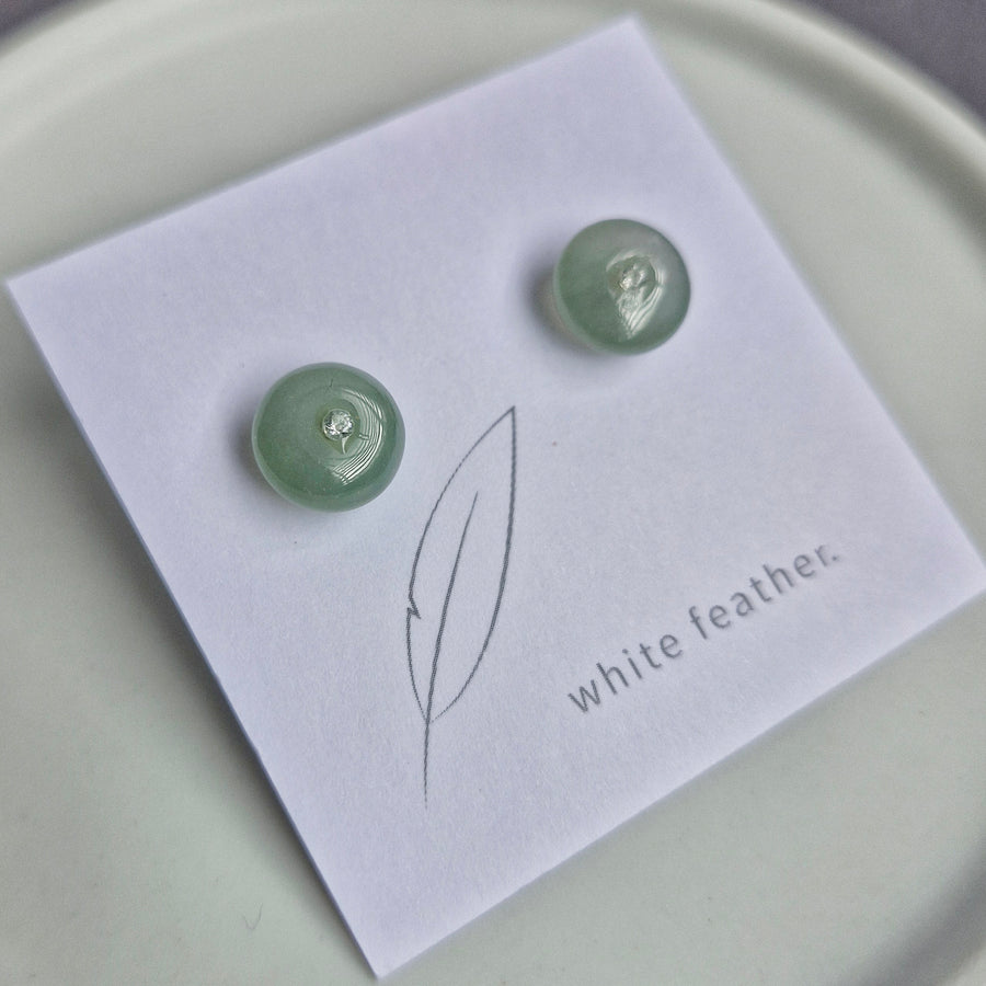 Jade Donut Earstuds / Rhodium 925