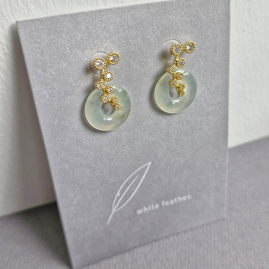 Dandelion Jade Earrings / 18k Gold-plate