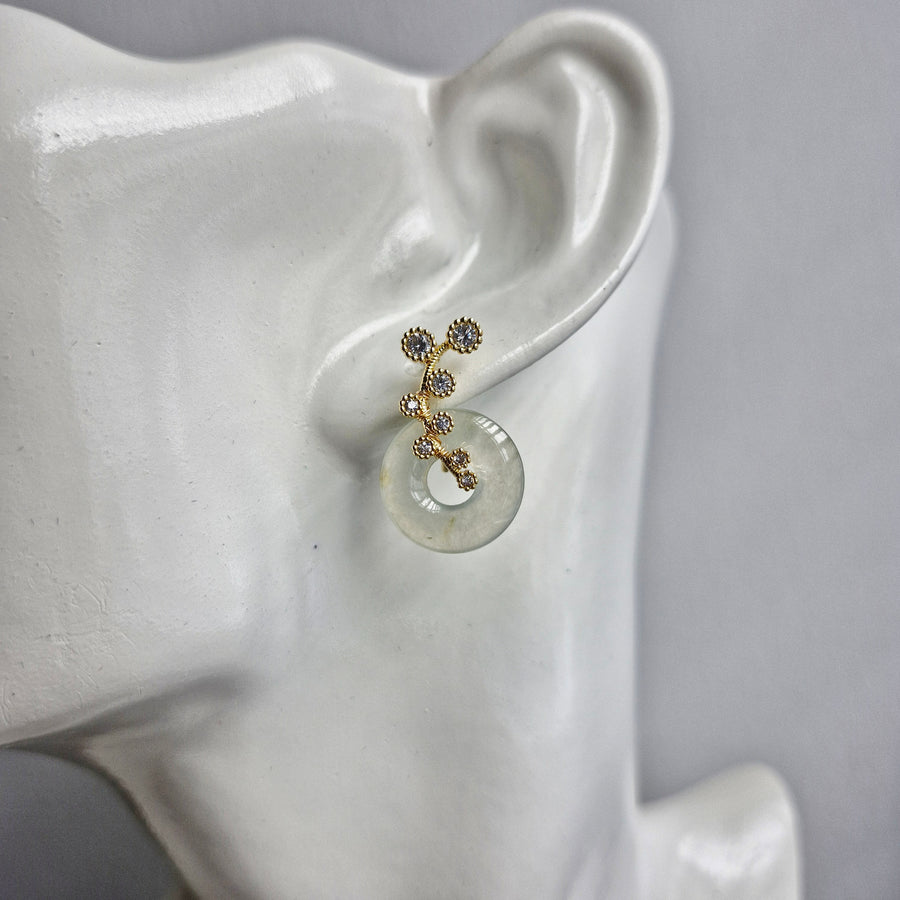 Dandelion Jade Earrings / 18k Gold-plate