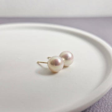 Freshwater Pearl Earstuds (7.6mm - 7.9mm) / 14k Gold-filled