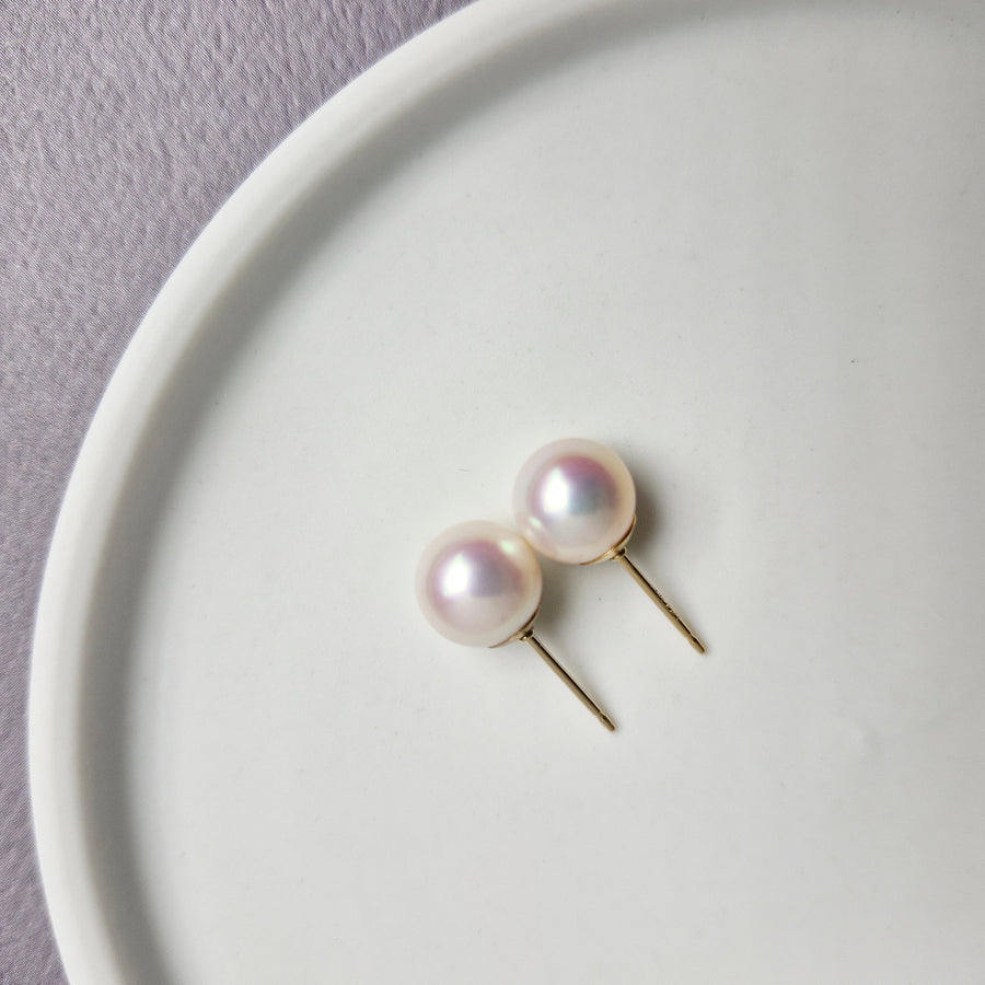 Freshwater Pearl Earstuds (7.6mm - 7.9mm) / 14k Gold-filled