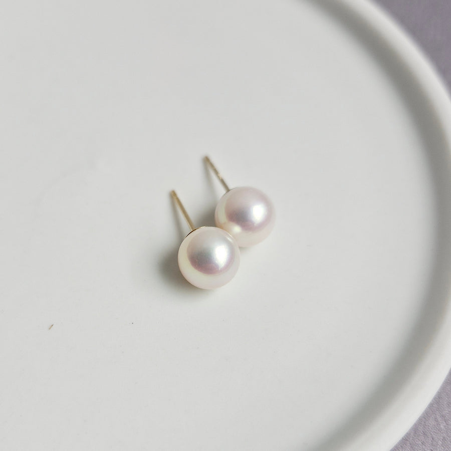 Freshwater Pearl Earstuds (7.6mm - 7.9mm) / 14k Gold-filled