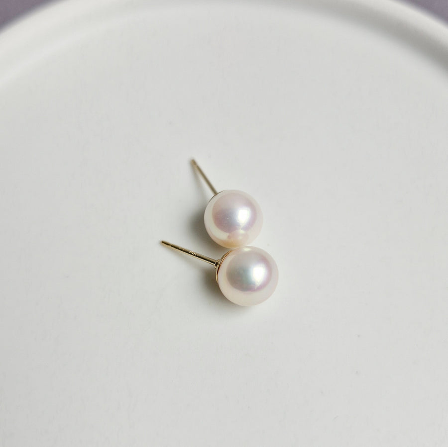 Freshwater Pearl Earstuds (7.6mm - 7.9mm) / 14k Gold-filled