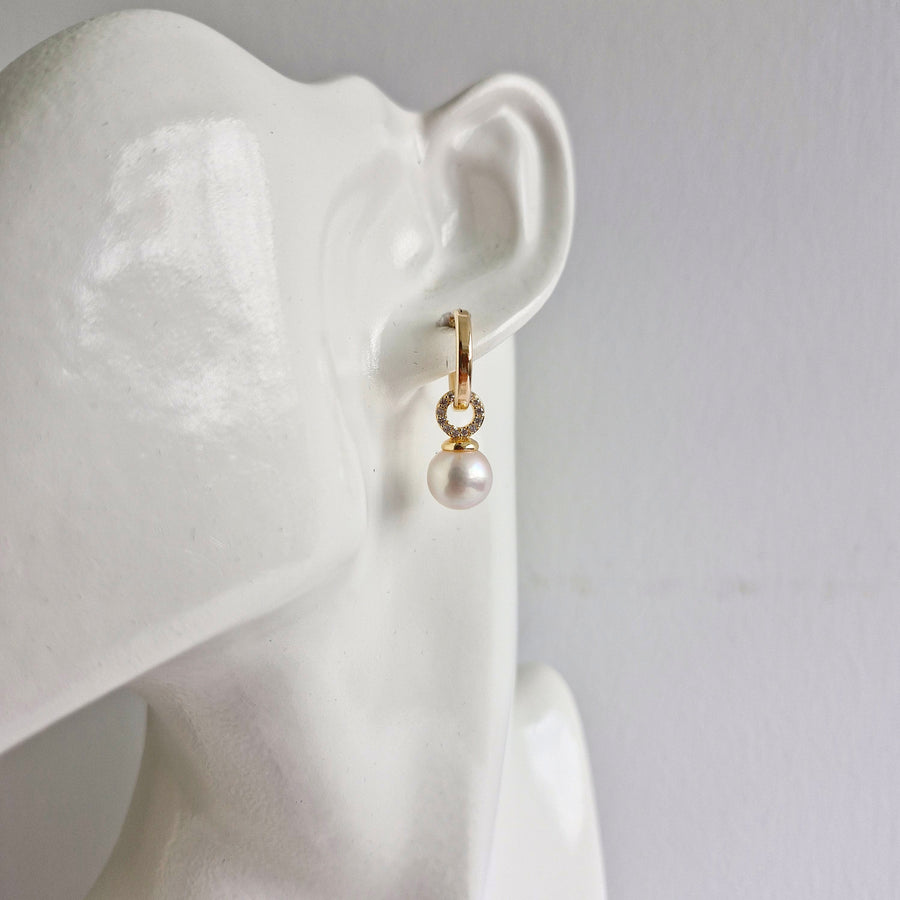 Freshwater Pearl Hoop Earrings / 14k Gold-filled Hoops