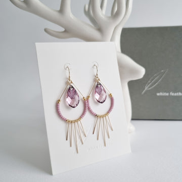 Laine Earrings (Purple) / Austrian Crystals | Japan Beads | 14k Gold-filled