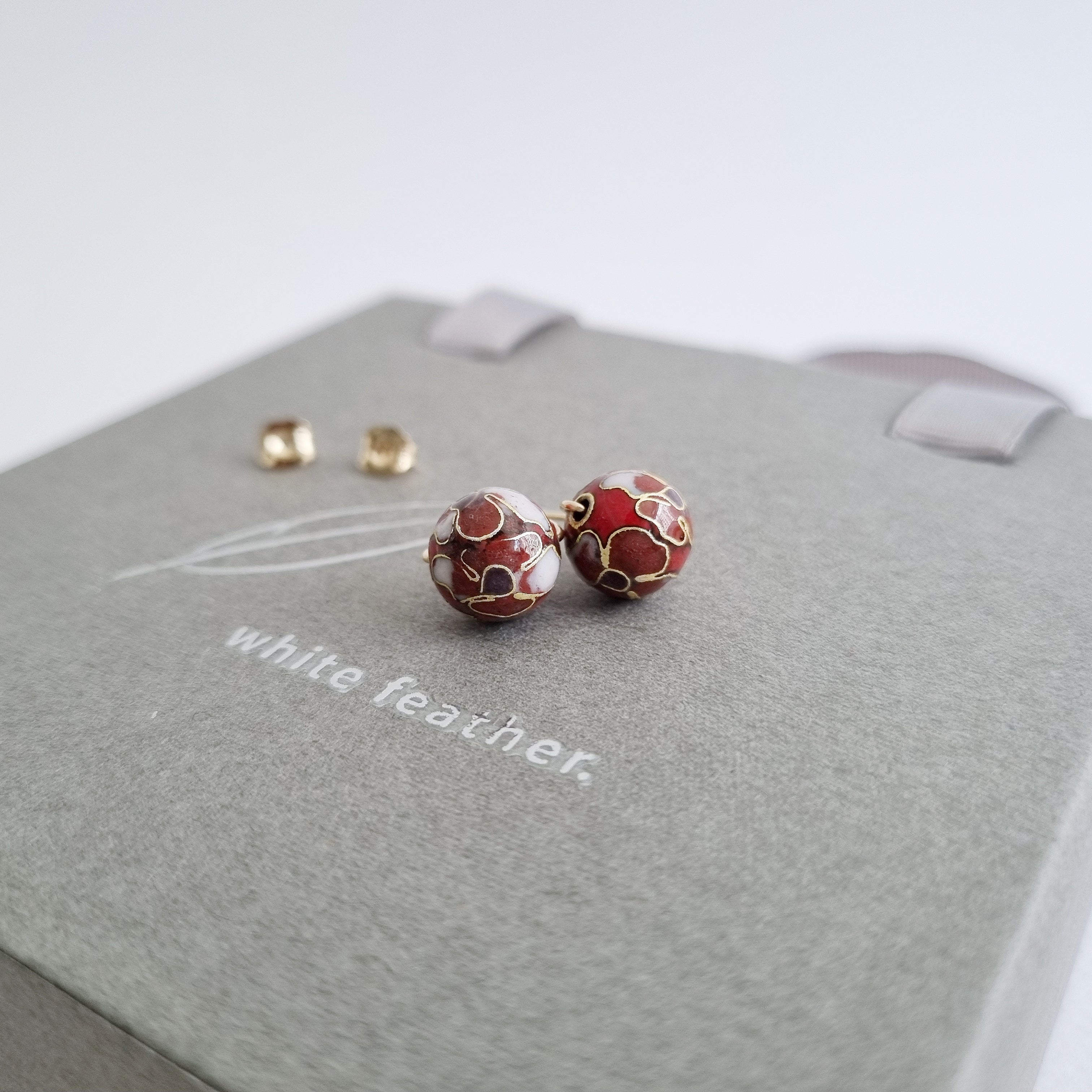 Red hot sale ear studs