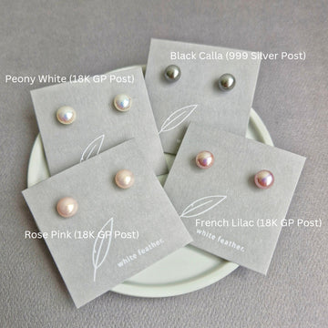 Austrian Pearl Earstuds / 18k Gold-plated 925