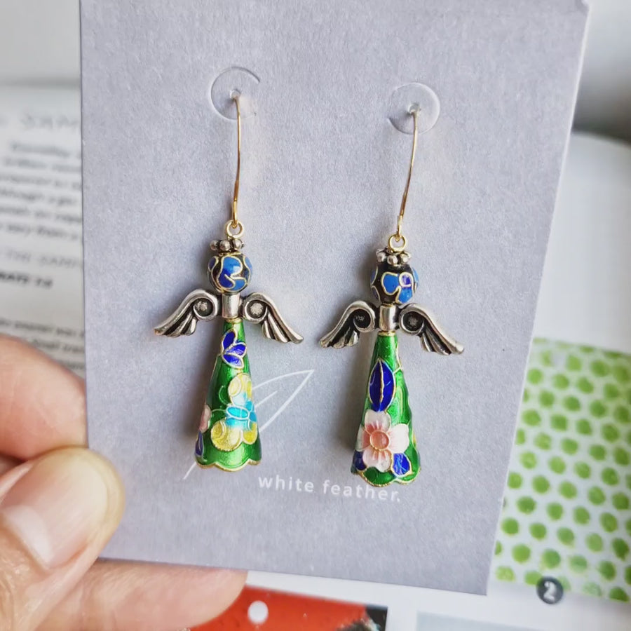 Angel Earrings / Cloisonne