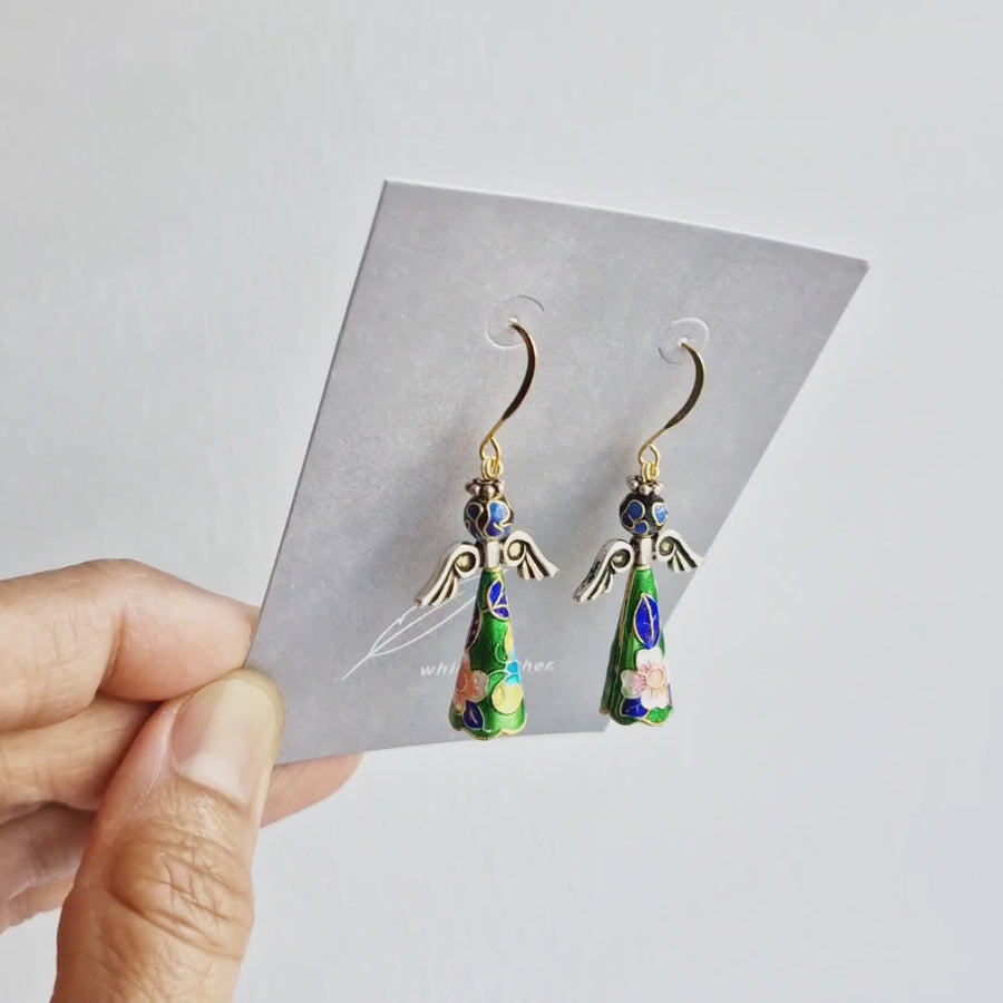 Angel Earrings / Cloisonne