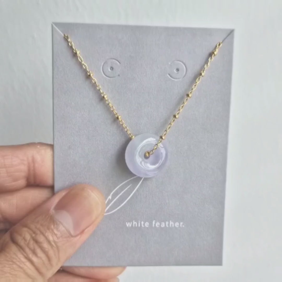 Lavender Jade Donut Necklace | 14k Gold-filled